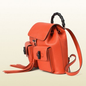 Gucci bamboo leather backpack