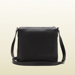 Gucci black leather messenger bag 322059 A7M0N 1000