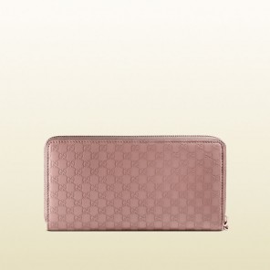 Gucci bow microguccissima leather zip around wallet