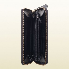 Gucci bright diamante leather zip around wallet
