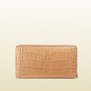 Gucci crocodile zip around wallet