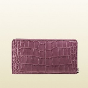 Gucci crocodile zip around wallet