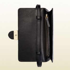 Gucci icon leather wallet with stap