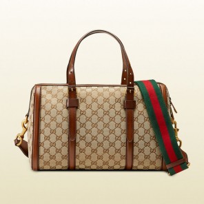 Gucci lady web original GG canvas boston bag