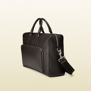 Gucci men leather briefcase with front pocket