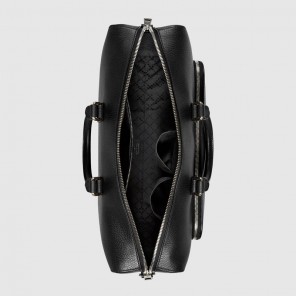 Gucci men leather briefcase with front pocket