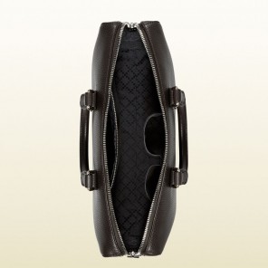 Gucci men leather briefcase with gusset