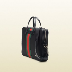 Gucci web band canvas slim briefcase 387102 KWT7N 1060