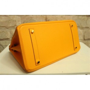 Hermes Birkin 35CM Calf Leather Bag H35 Light Orange with Gold hardware