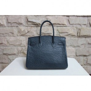 Hermes Birkin 35CM Tote Bag Ostrich Leather Black with Gold hardware