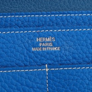 Hermes Dogon Combined Wallet Original Clemence leather A508 Blue