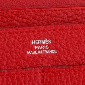 Hermes Dogon Combined Wallet Original Clemence leather A508 Red