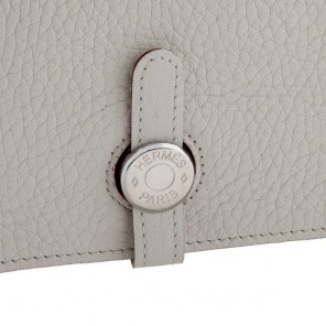 Hermes Dogon Combined Wallet Original Clemence leather A508 White