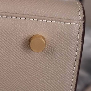 Hermes Kelly 32cm Shoulder Bags Grained Leather Grey