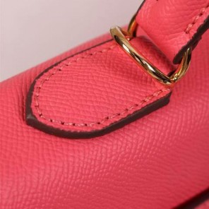 Hermes Kelly 32cm Shoulder Bags Grained Leather Light Red