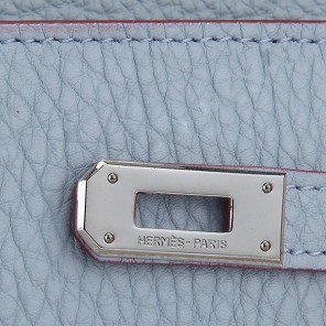 Hermes Kelly Original Clemence Leather Bi-Fold Wallet A708 Sky Blue