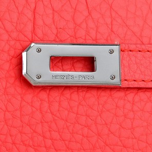 Hermes Kelly Original Clemence Leather Bi-Fold Wallet A708 Watermelon Red