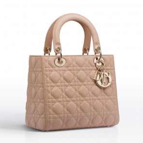 Lady Dior bag in Nude lambskin