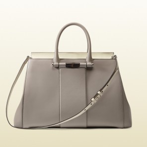 Lady bamboo leather and python top handle bag