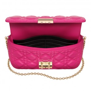 Miss Dior Promenade large pouch in Fuchsia leather