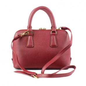 PRADA Saffiano Leather 25CM Two Handle Bag 0811 in Burgundy
