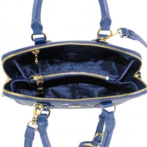 PRADA Saffiano Leather 25CM Two Handle Bag 0811 in Dark blue