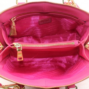 PRADA Saffiano Leather 25CM Two Handle Bag 0811 in Rose