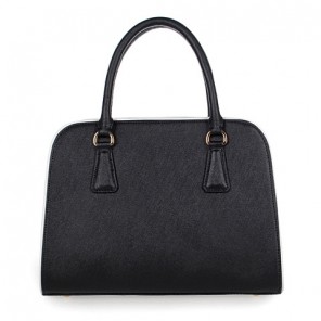 PRADA Saffiano Leather Top Handle Bag 6831 in Black