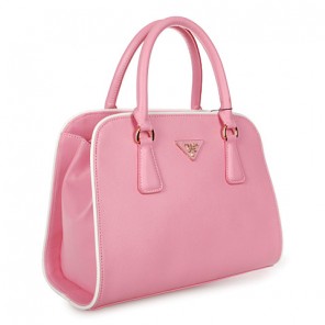 PRADA Saffiano Leather Top Handle Bag 6831 in Cherry pink