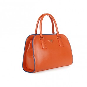 PRADA Saffiano Leather Top Handle Bag 6831 in Orange