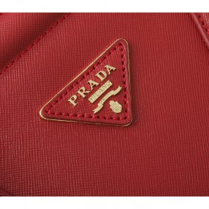 Prada Bluette Saffiano Leather Lux Handbag BN2402 in Red