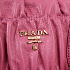 Prada Gaufre Fabric Top Handle Bag in Cherry pink