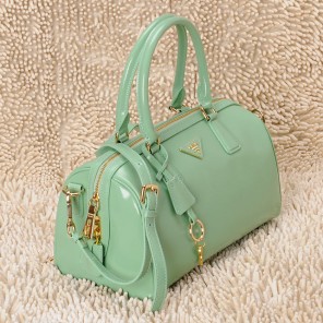 Prada Oil wax skin Leather Handbag BL0796 in Lake green