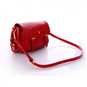 Prada Saffiano Calf Leather Flap Bag BT0904 in Flame
