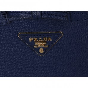 Prada Saffiano Calf Leather Tote Bag 2244 in Dark Blue