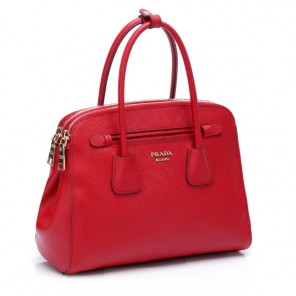 Prada Saffiano Cuir Leather Tote Bag 103358 in Red