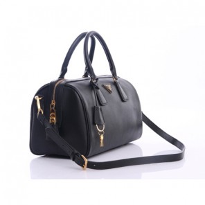 Prada Saffiano Leather Handbag BL0796 in Black