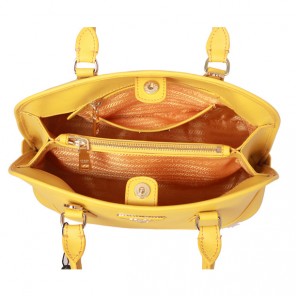 Prada Saffiano Leather Tote Handbag BN2558 in Yellow