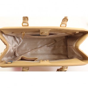 Prada Weave Leather Tote Bag BP6002 in Apricot with Orange