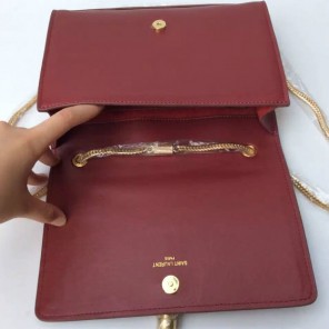 SAINT LAURENT Monogramme Cross-body Shoulder Bag 311217 Claret