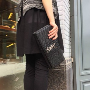 SAINT LAURENT Monogramme Cross-body Shoulder Bag 312389 Black