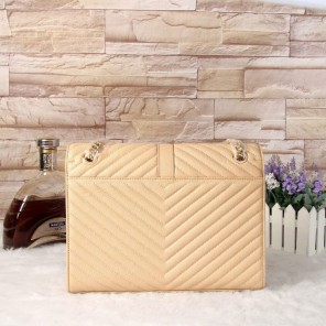 Saint Laurent classic monogramme medium satchel in Caviar Leather Bag Y3007 Apricot