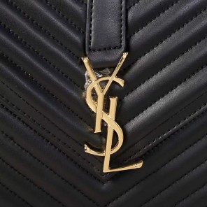 Saint Laurent classic monogramme medium satchel in lambskin Leather Bag Y3007 Black