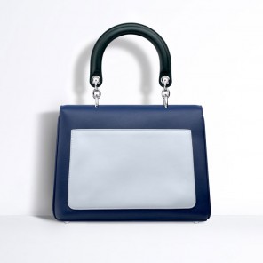 Small Be Dior flap bag in blue satin-finish calfskin