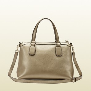 Soho metallic leather top handle bag