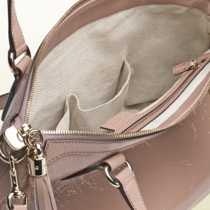 Soho soft patent leather top handle bag