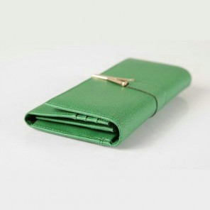 Yves Saint Laurent Large Y Line Flap Wallet Green