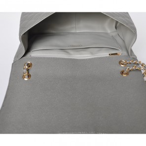 chanel A47600 Caviar Leather Jumbo Flap Bag in Gray with Gold