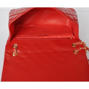 chanel A47600 Lambskin Leather Jumbo Flap Bag in Red with Gold