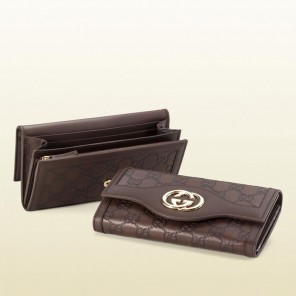 guccissima leather continental wallet